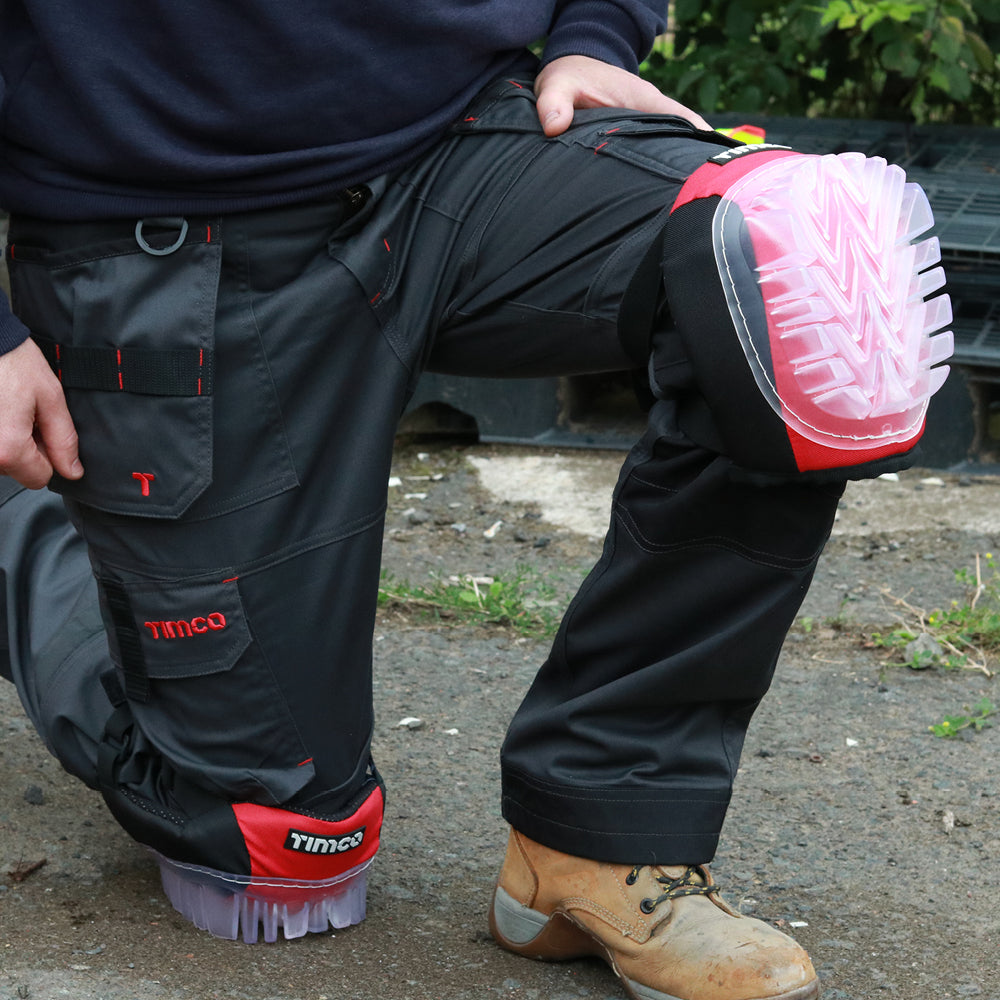 TIMCO Professional Anti-Slip and Anti-Rock Knee Pads with Gel Protection, Velcro Fastening. Pair - Image