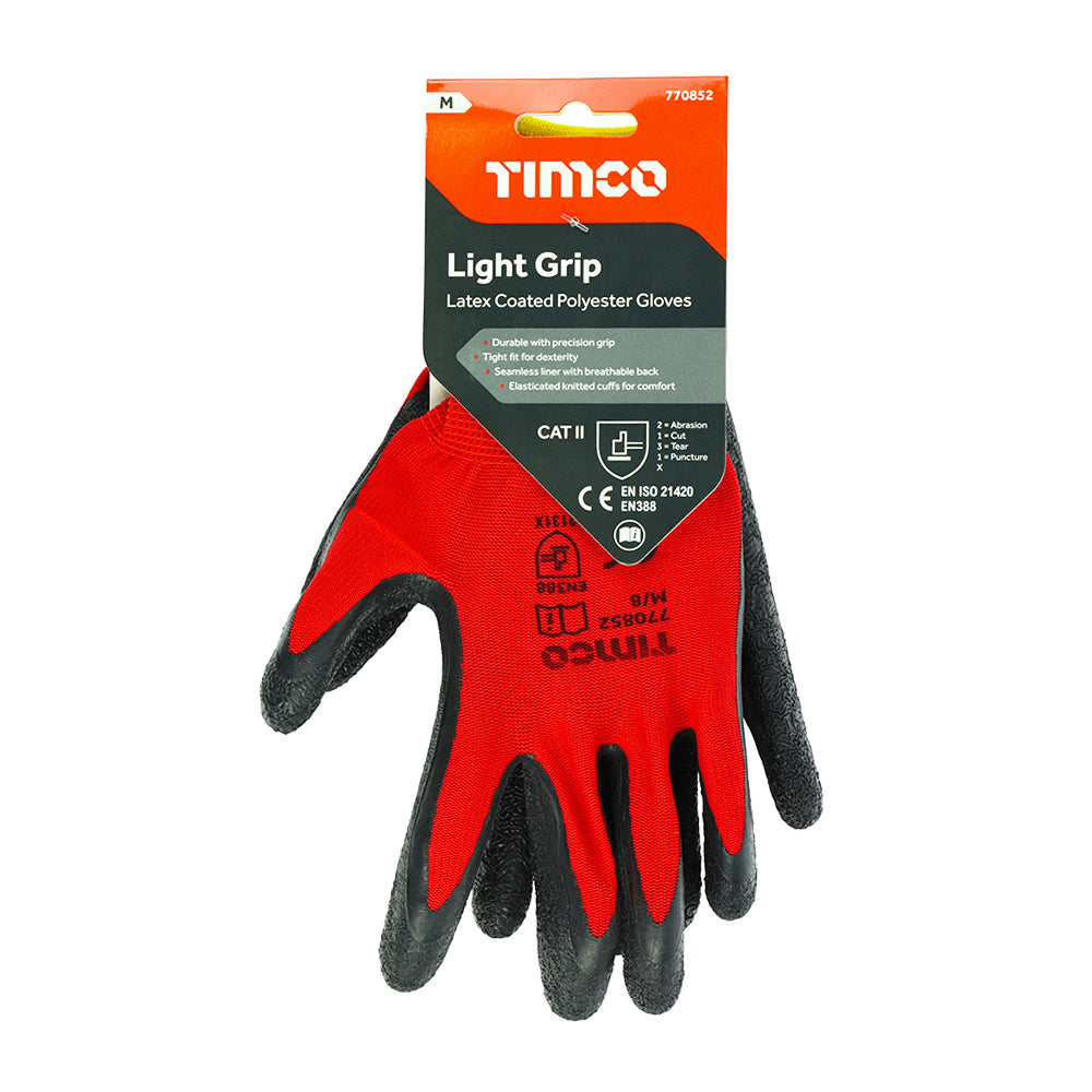 TIMCO Light Grip Glove Crinkle Latex Coated Polyester Gloves - Medium - Image