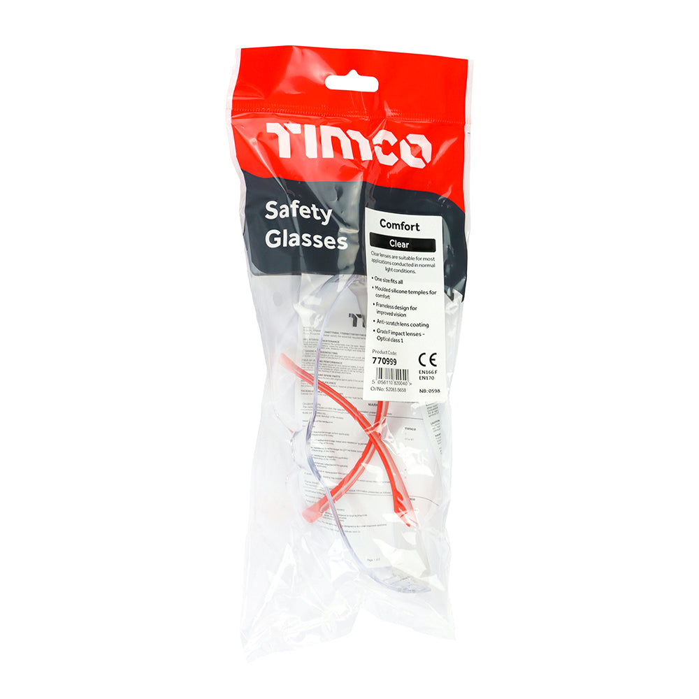 TIMCO Comfort Safety Glasses Clear - One Size - Image
