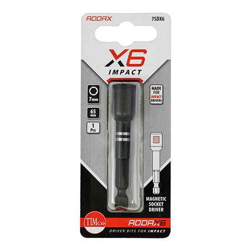 TIMCO X6 Impact Magnetic Socket Driver - 7mm x 65mm - Image