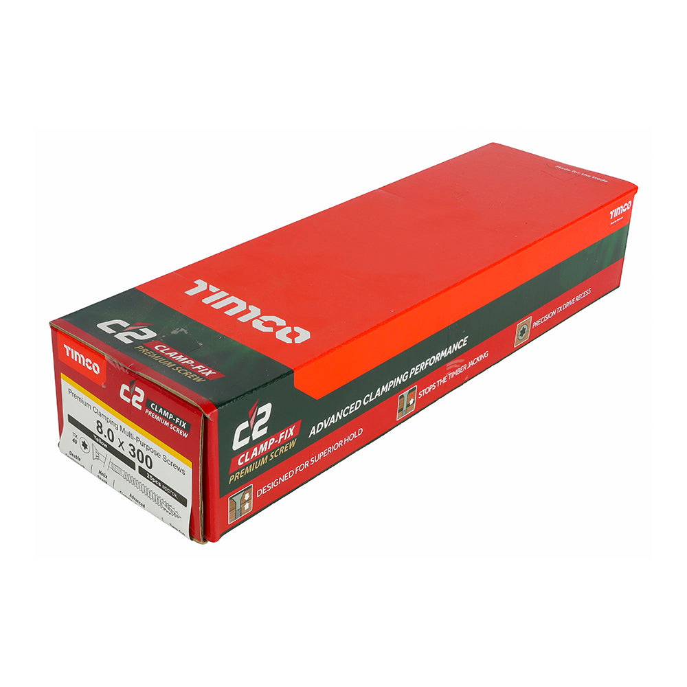 TIMCO C2 Clamp-Fix Multi-Purpose Premium Countersunk Gold Woodscrews - 8.0 x 300 - Image