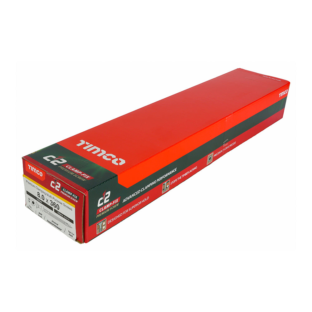 TIMCO C2 Clamp-Fix Multi-Purpose Premium Countersunk Gold Woodscrews - 8.0 x 360 - Image