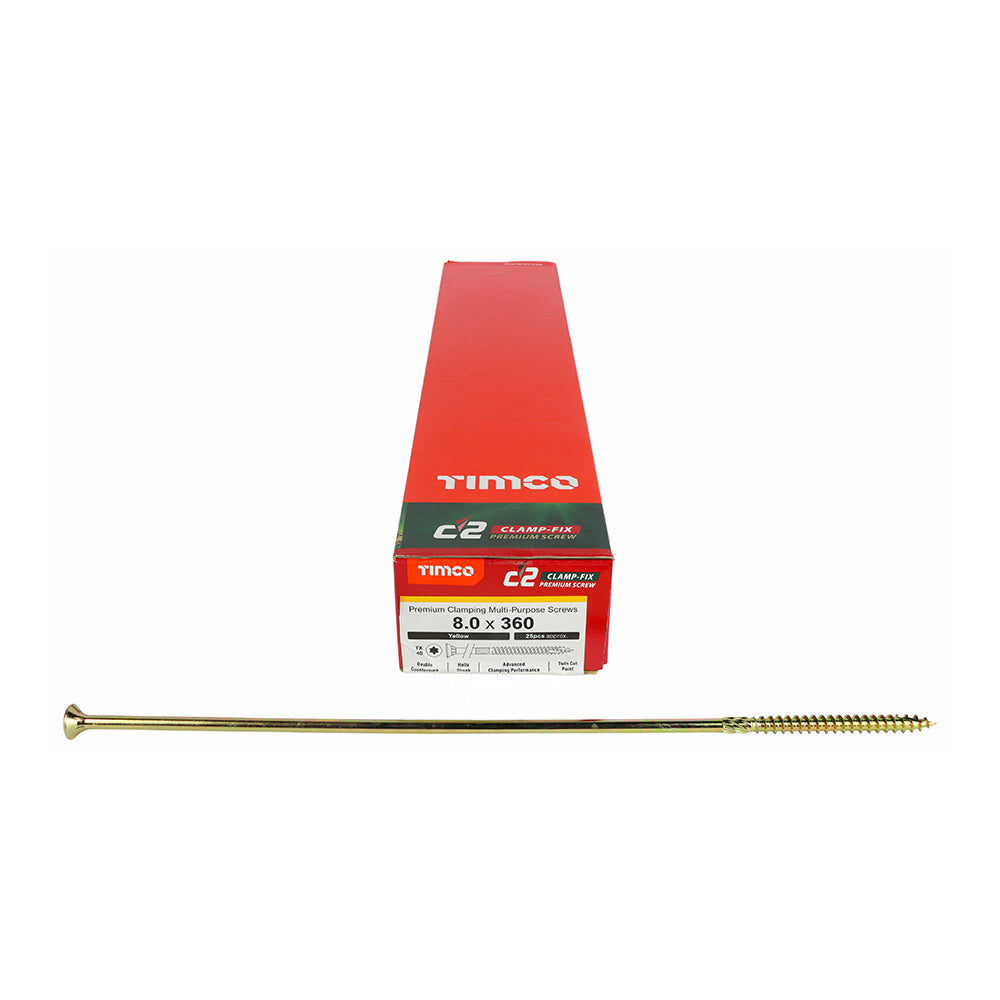 TIMCO C2 Clamp-Fix Multi-Purpose Premium Countersunk Gold Woodscrews - 8.0 x 360 - Image