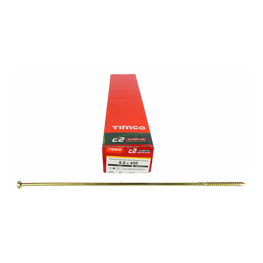 TIMCO C2 Clamp-Fix Multi-Purpose Premium Countersunk Gold Woodscrews - 8.0 x 420 - Image