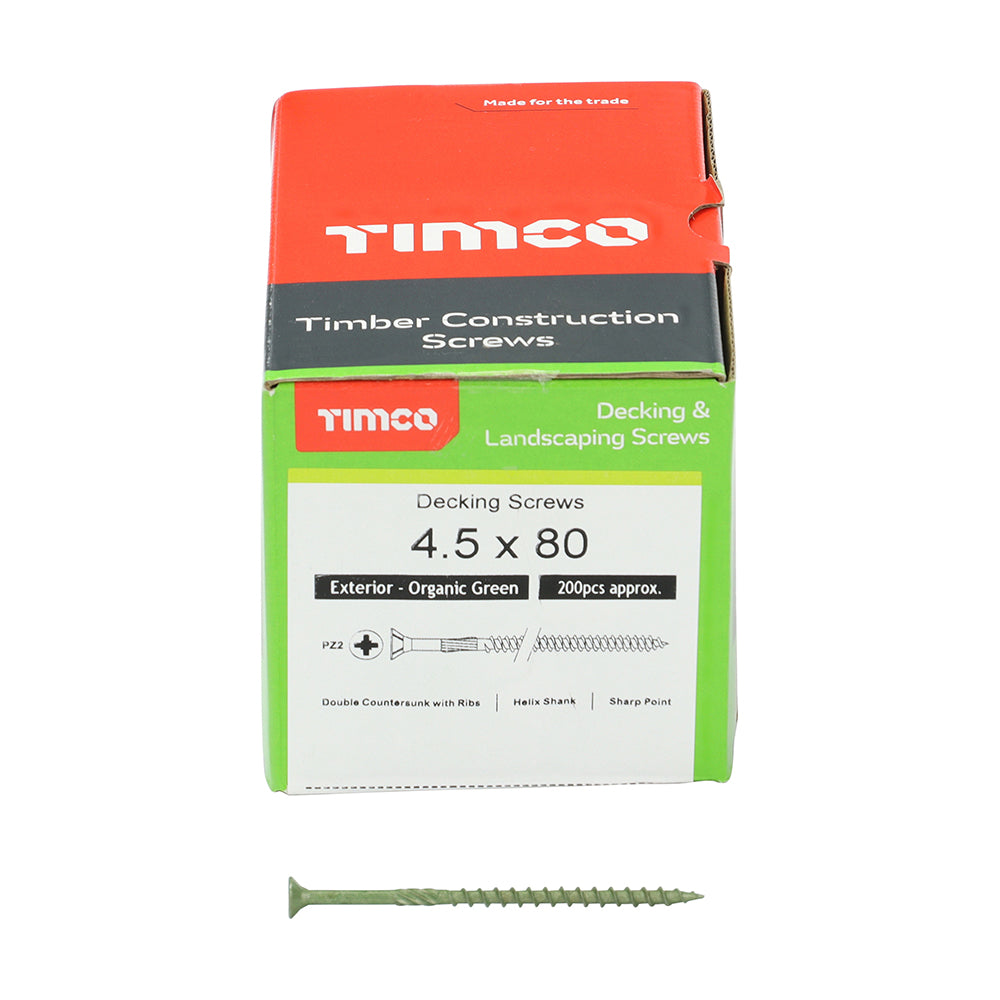 TIMCO Decking Screws Countersunk Exterior Green - 4.5 x 80 - Image