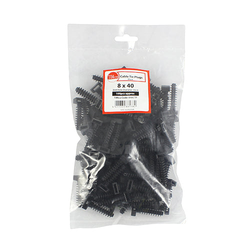 TIMCO Cable Tie Plug Black - 8.0 x 40 - Image