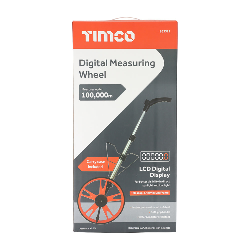 TIMCO Digital Measuring Wheel, Precision Foldable Surveyor Wheel with Storage Bag 0-99999.9m - Image