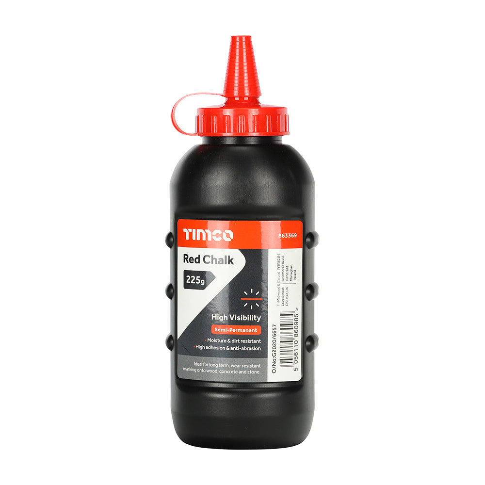 TIMCO Red Chalk, Builders String Line, Surveyors Marker, Red Powder - 225g - Image
