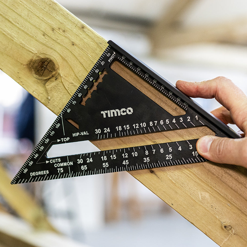 TIMCO Rafter Square, Triangular Roofing Square, Presicion Roofing Measuring Tool, Aluminium Rafter Square - 180mm - Image