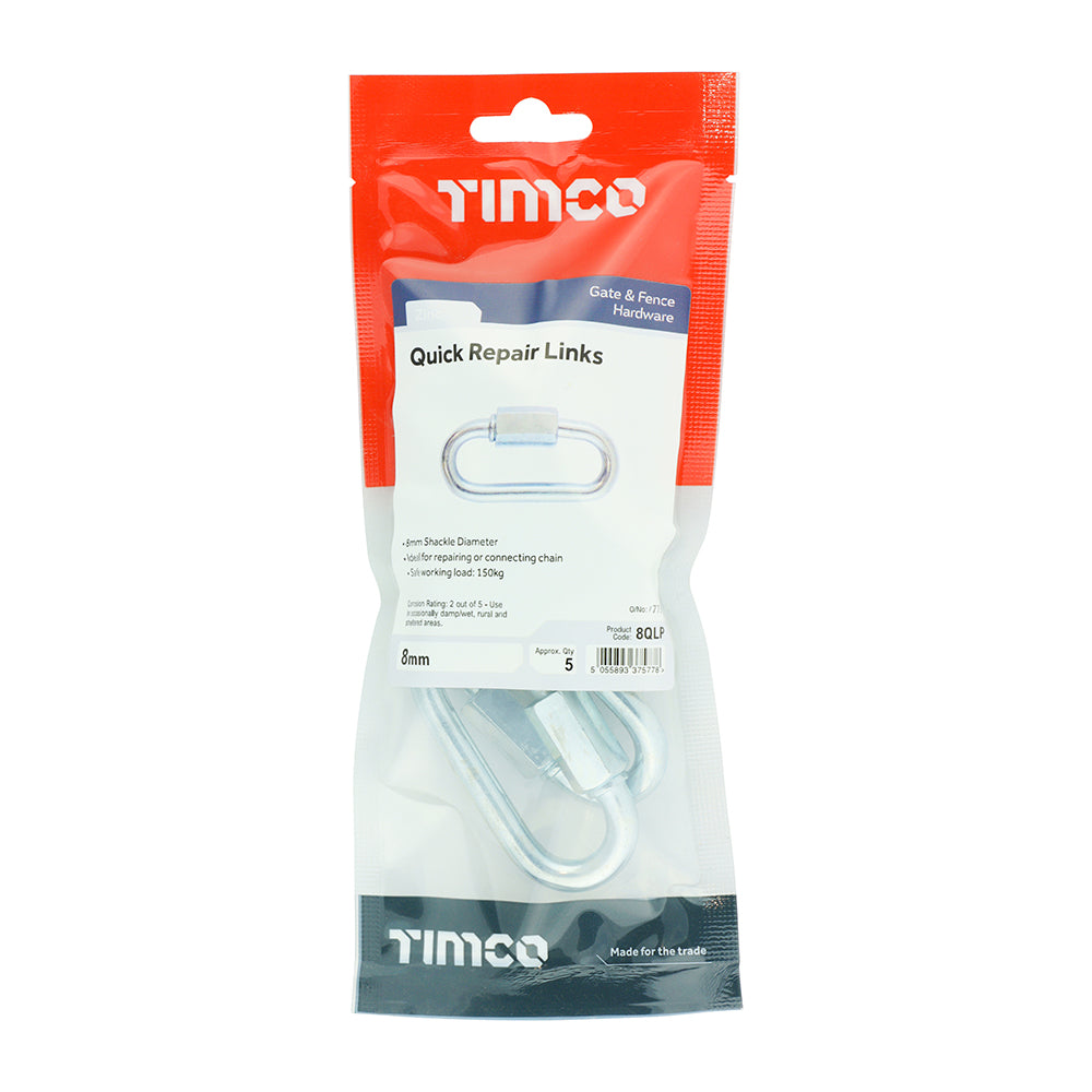 TIMCO Quick Repair Chain Links Silver - 8mm - Image