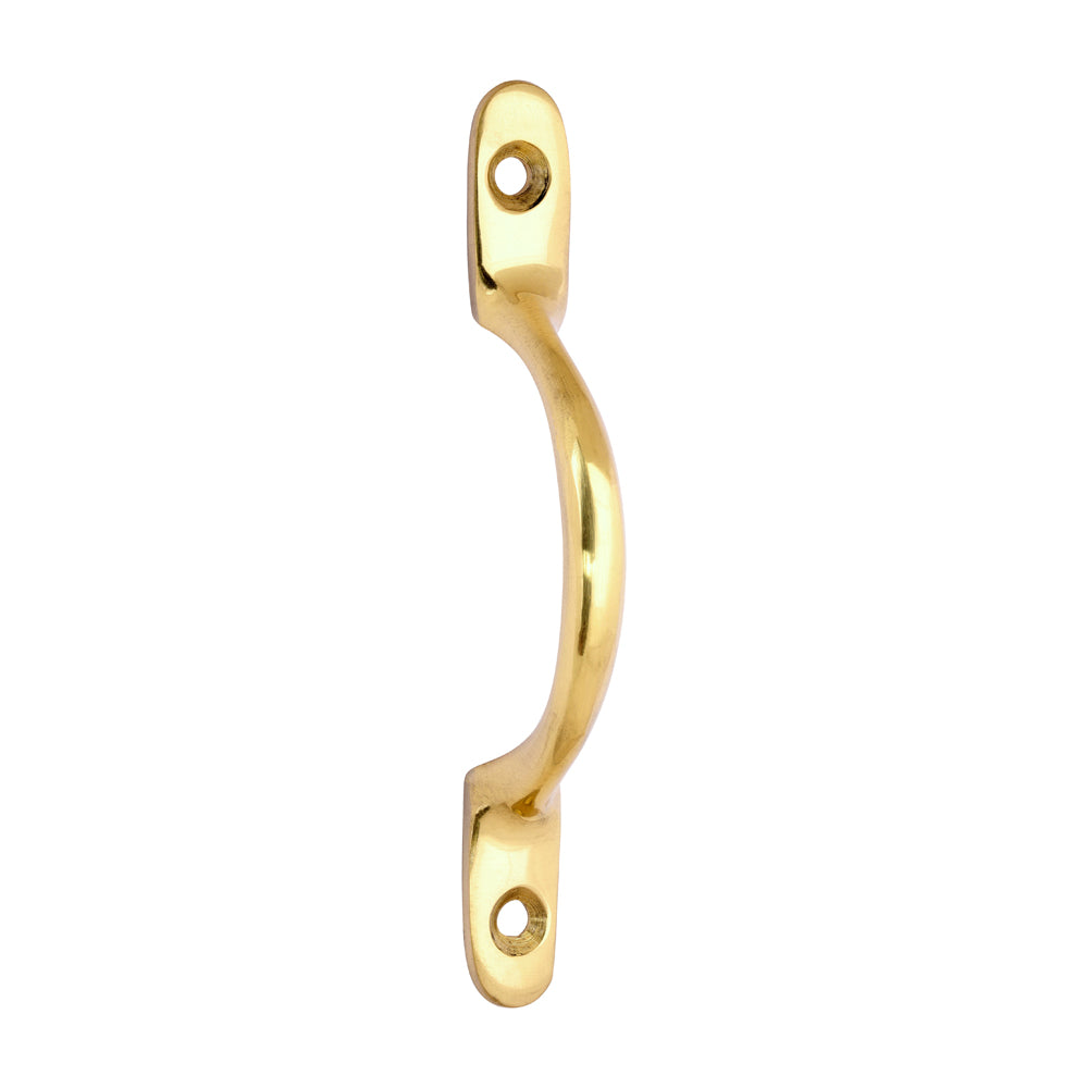 TIMCO Traditional Pattern Sash Pull Handle - Polished Brass - 100mm - Image