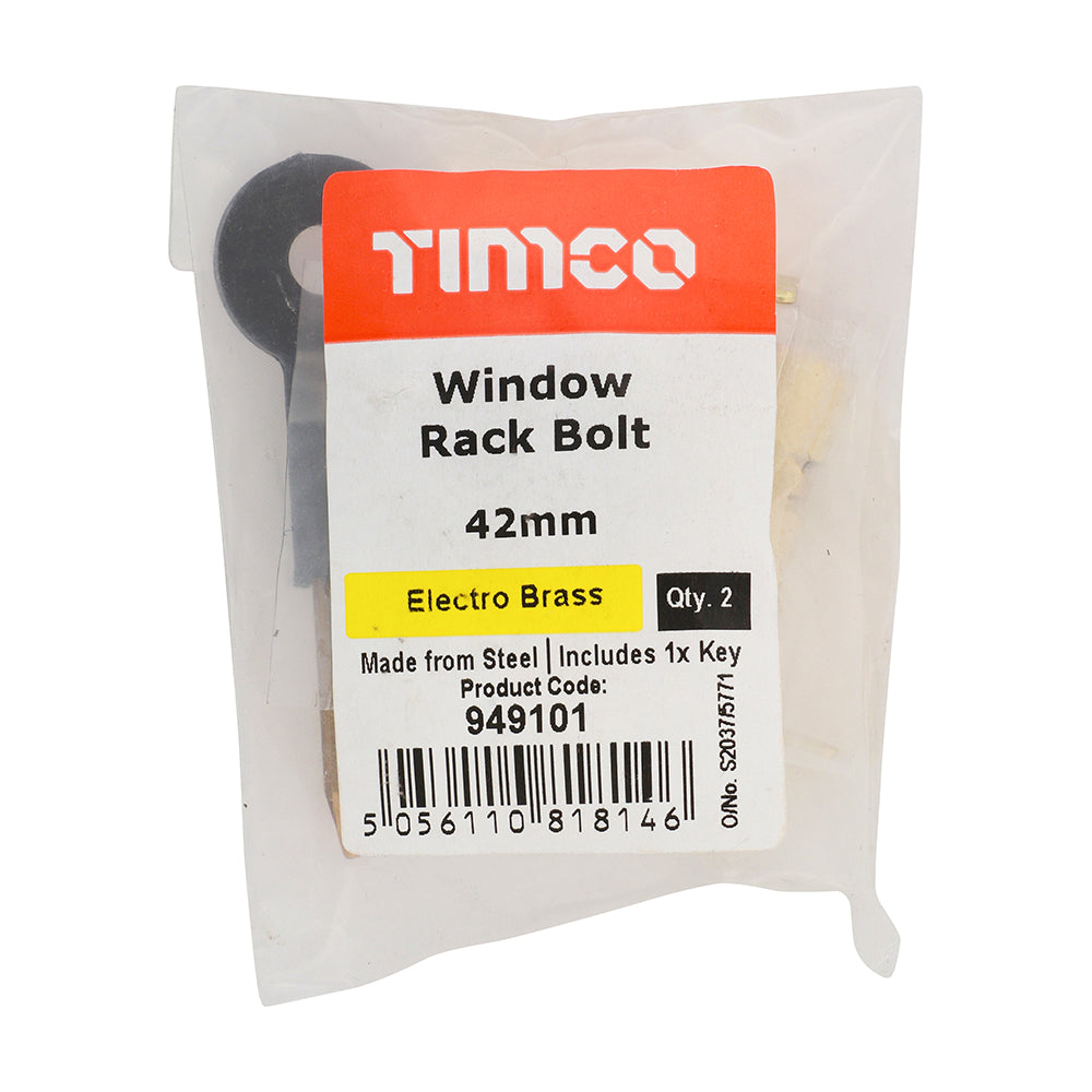TIMCO Window Rack Bolts Electro Brass - 42mm - Image