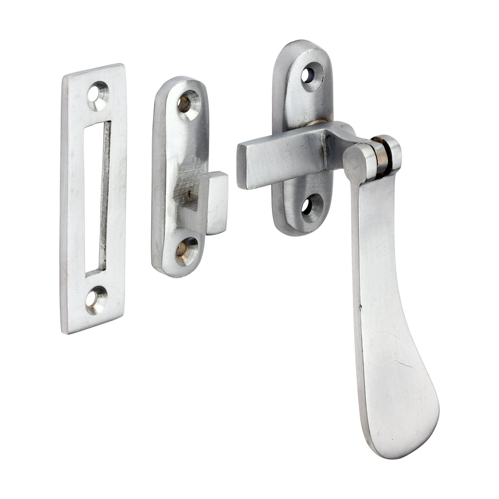 TIMCO Hook & Mortice Plate Casement Fastener - Satin Chrome - 54 x 19mm - Image