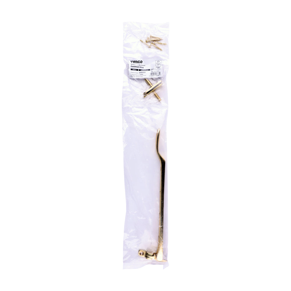 TIMCO Victorian Pattern Casement Stay - Polished Brass - 240mm - Image