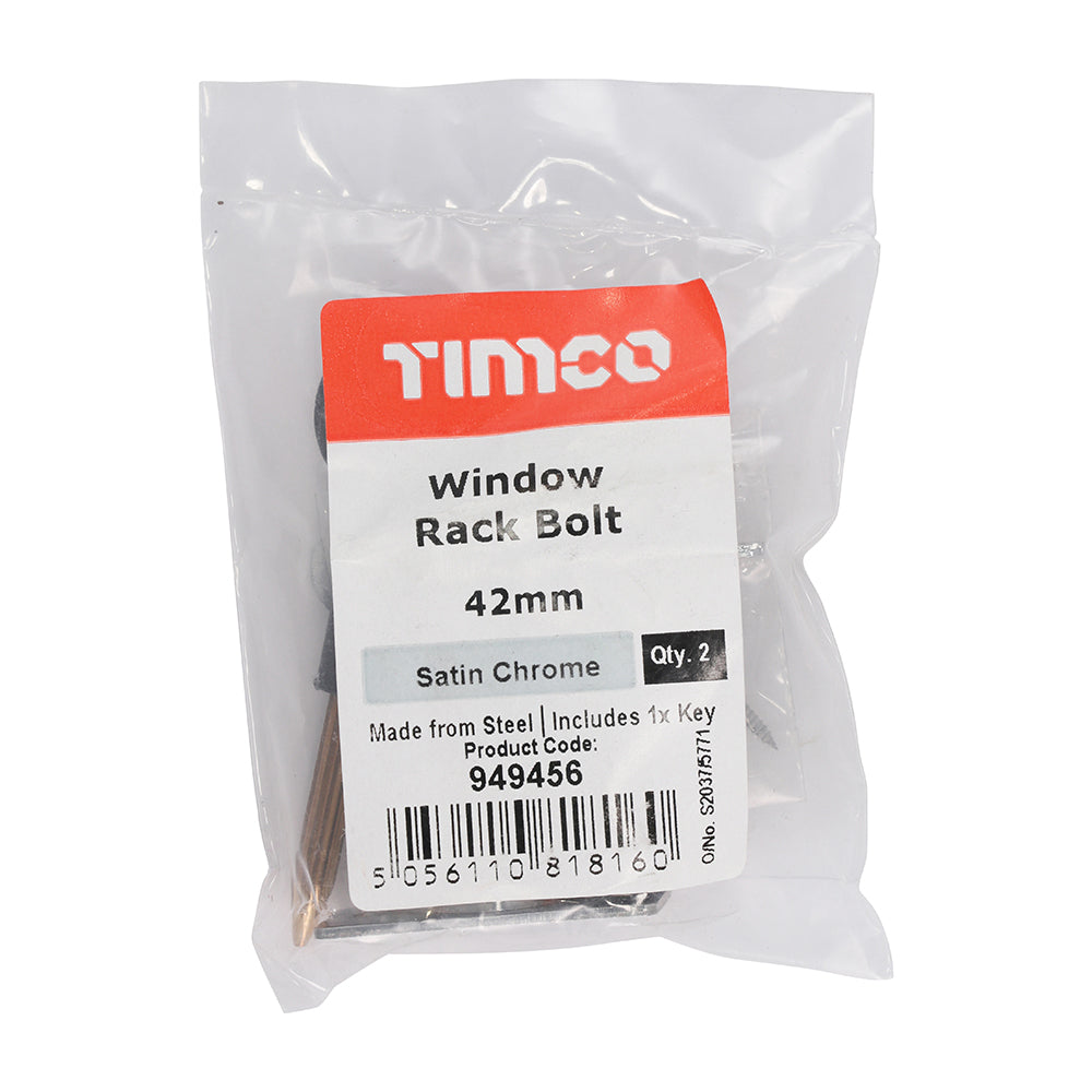TIMCO Window Rack Bolts Satin Chrome - 42mm - Image
