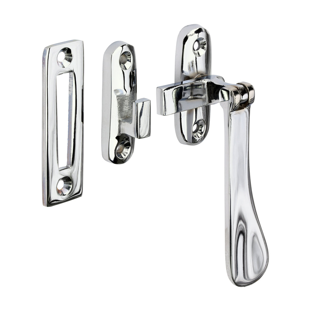 TIMCO Hook & Mortice Plate Casement Fastener - Polished Chrome - 54 x 19mm - Image