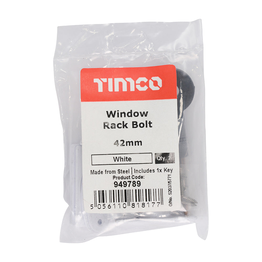 TIMCO Window Rack Bolts White - 42mm - Image