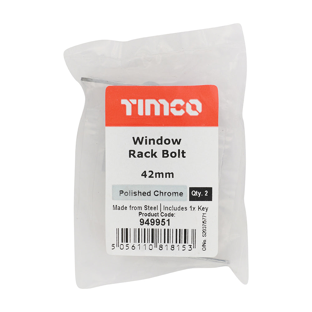 TIMCO Window Rack Bolts Polished Chrome - 42mm - Image