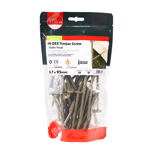 TIMCO Wafer Head Exterior Green Timber Screws - 6.7 x 95 - Image