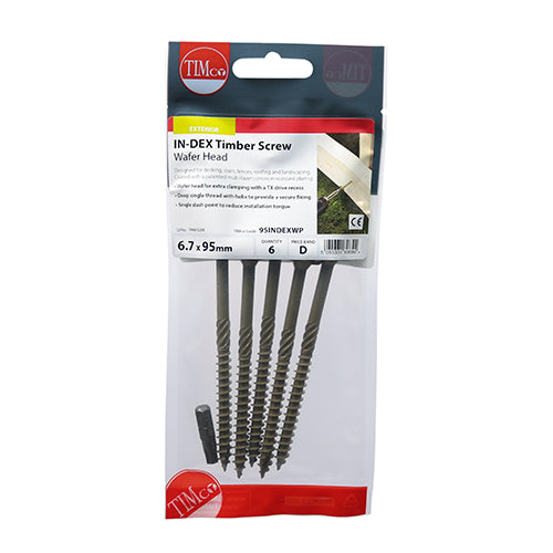 TIMCO Wafer Head Exterior Green Timber Screws - 6.7 x 95 - Image