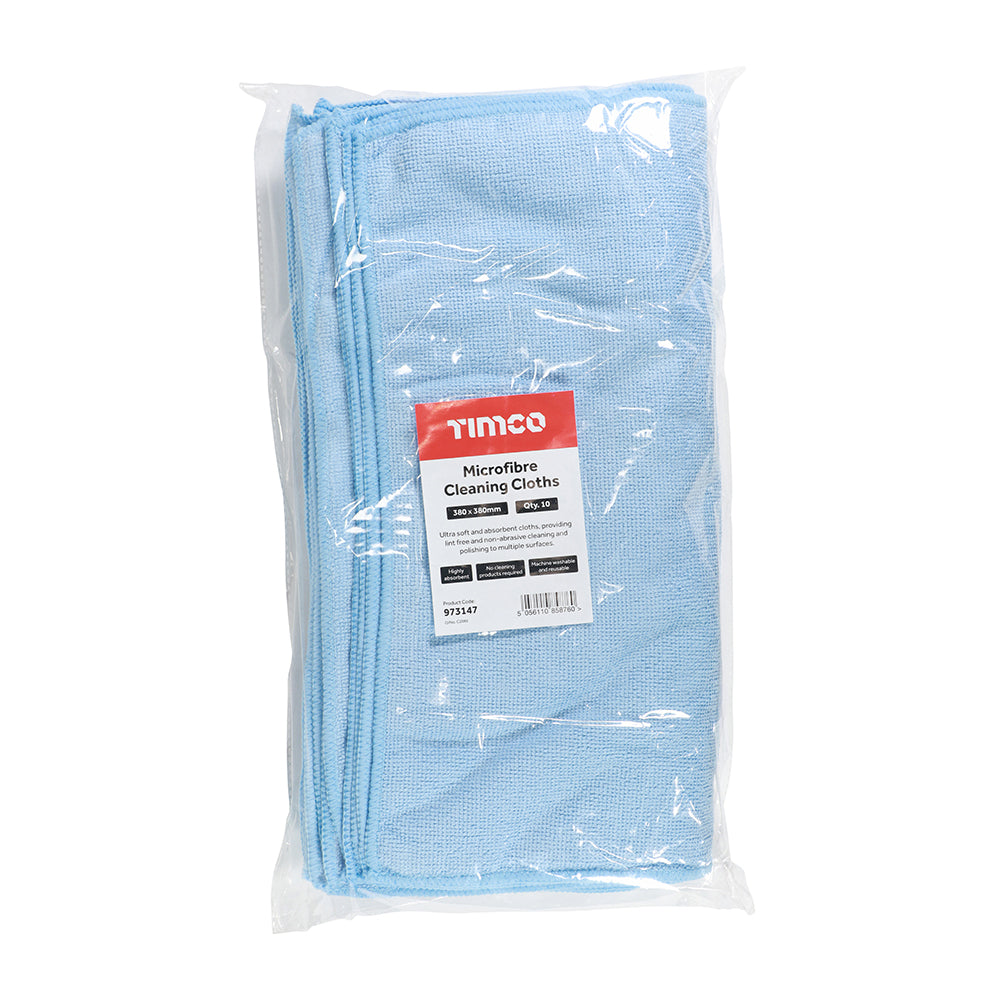 TIMCO Lint Free Highly Absorbent Microfibre Cleaning Cloths for Polishing, Washing, Waxing and Dusting – Pack 10 - Image