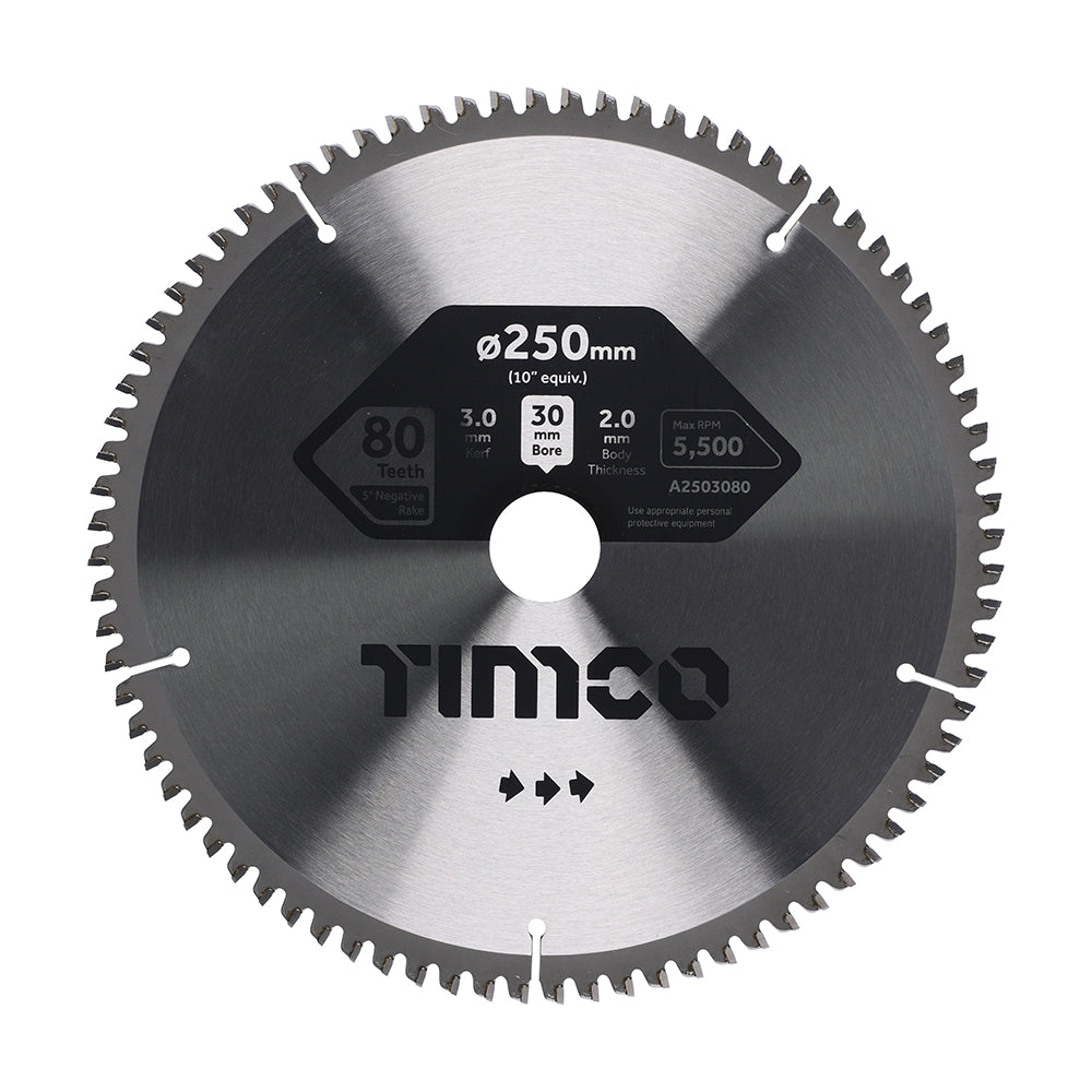 TIMCO -5° Circular Saw Blade - 250 x 30 x 80T - Image