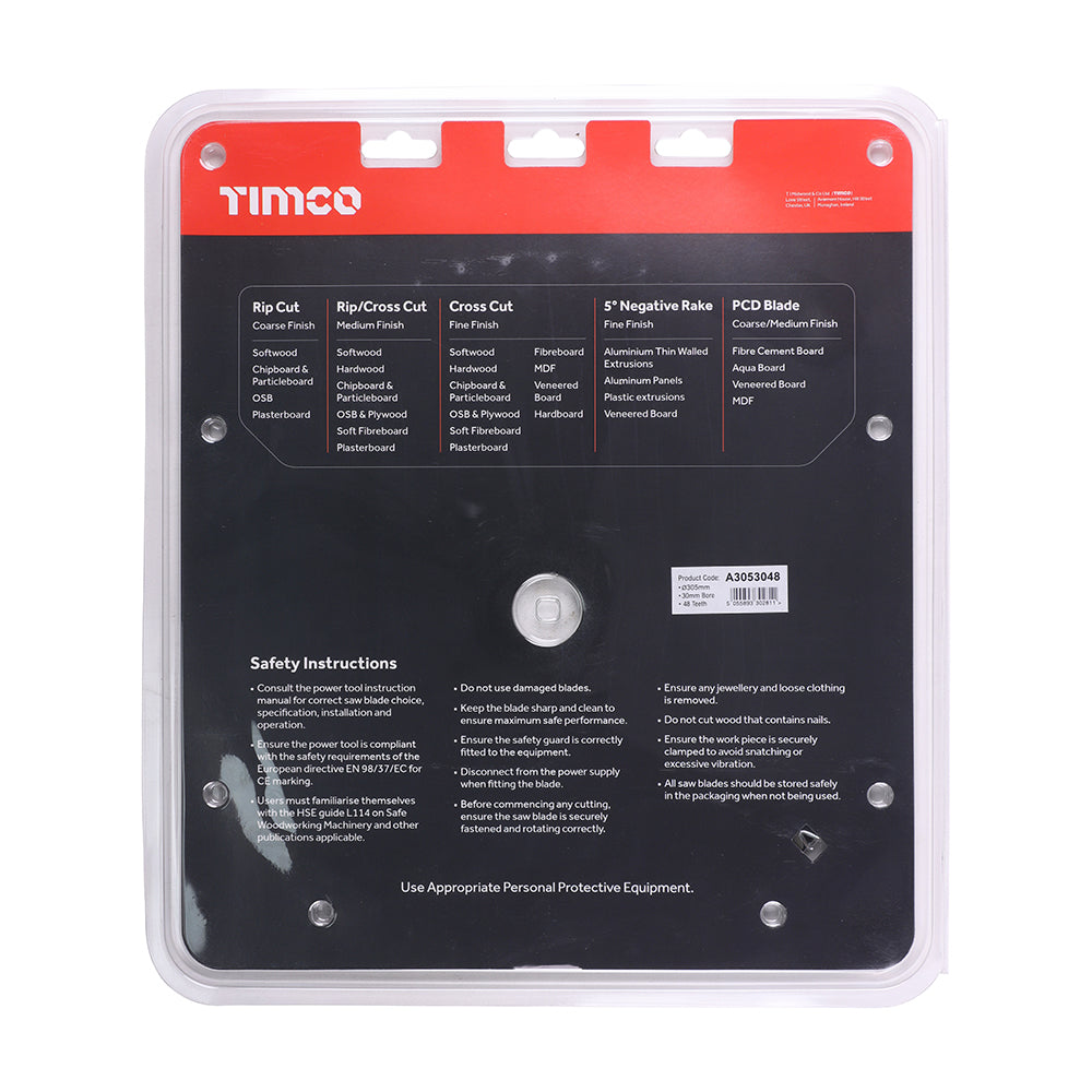 TIMCO -5° Circular Saw Blade - 305 x 30 x 48T - Image