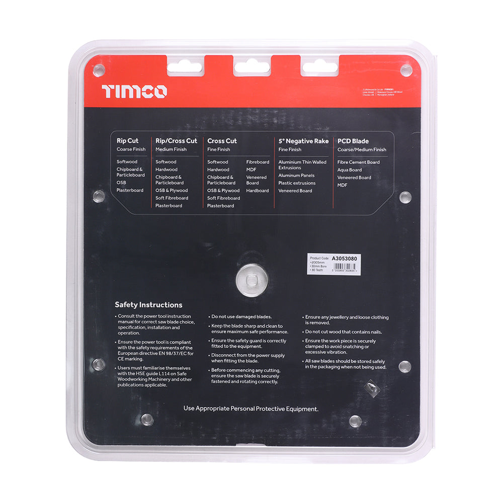 TIMCO -5° Circular Saw Blade - 305 x 30 x 80T - Image