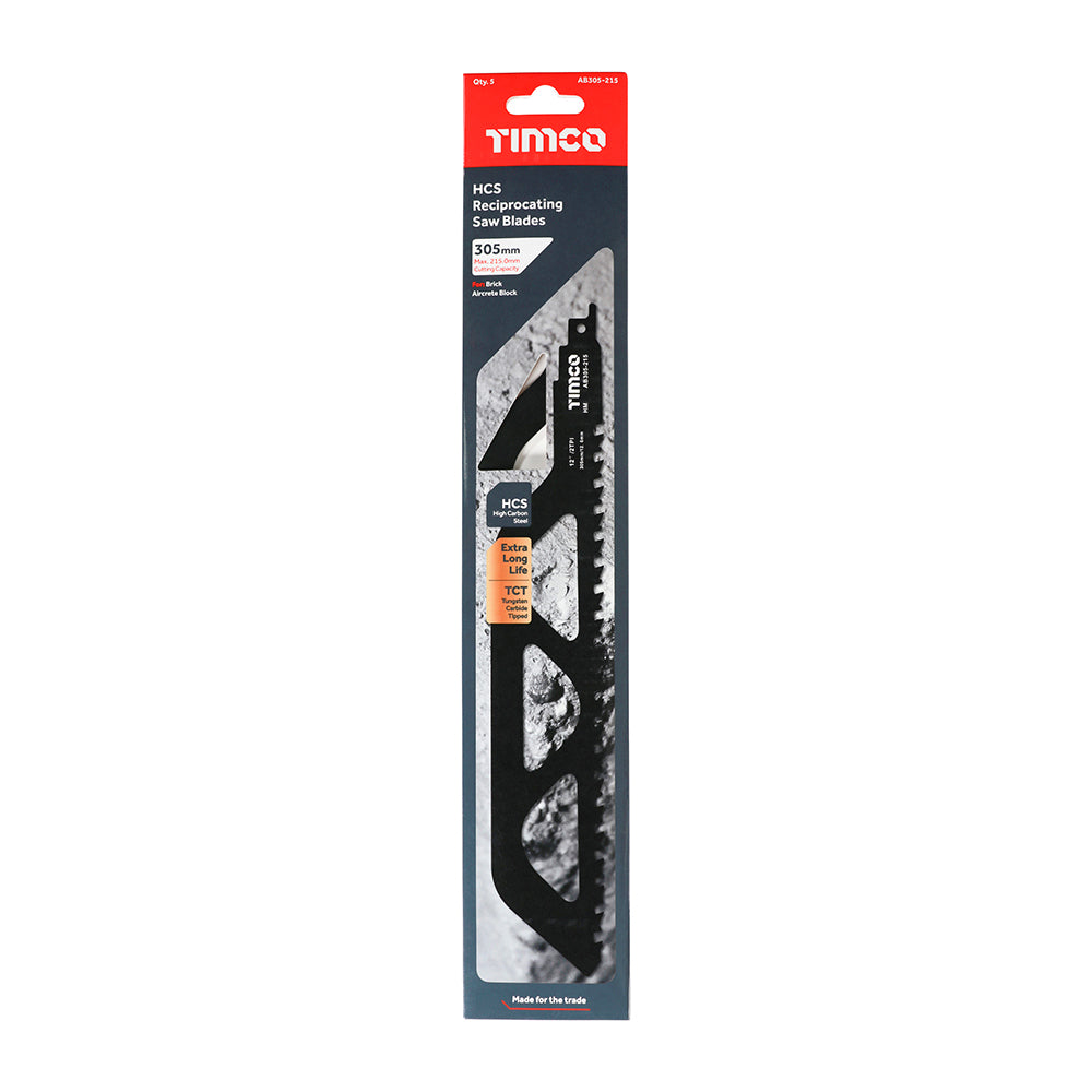 TIMCO Reciprocating Saw Blades Block / Brick Cutting Tungsten Carbide Tipped Blade - S1243HM - Image
