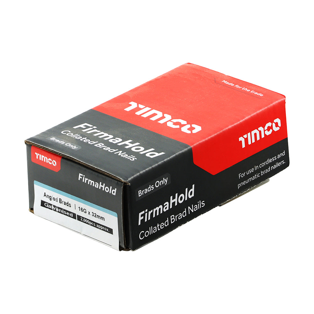 TIMCO FirmaHold Collated 16 Gauge Angled Galvanised Brad Nails - 16g x 32 - Image
