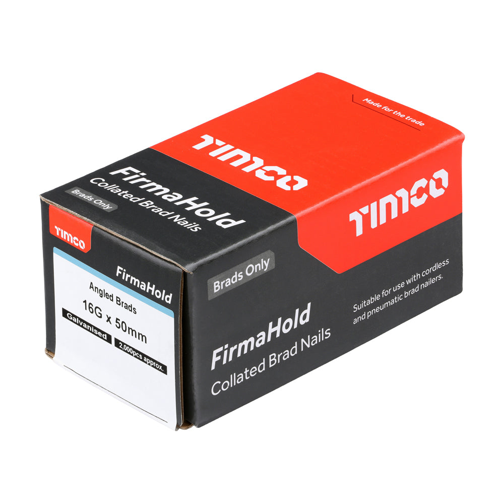 TIMCO FirmaHold Collated 16 Gauge Angled Galvanised Brad Nails - 16g x 50 - Image