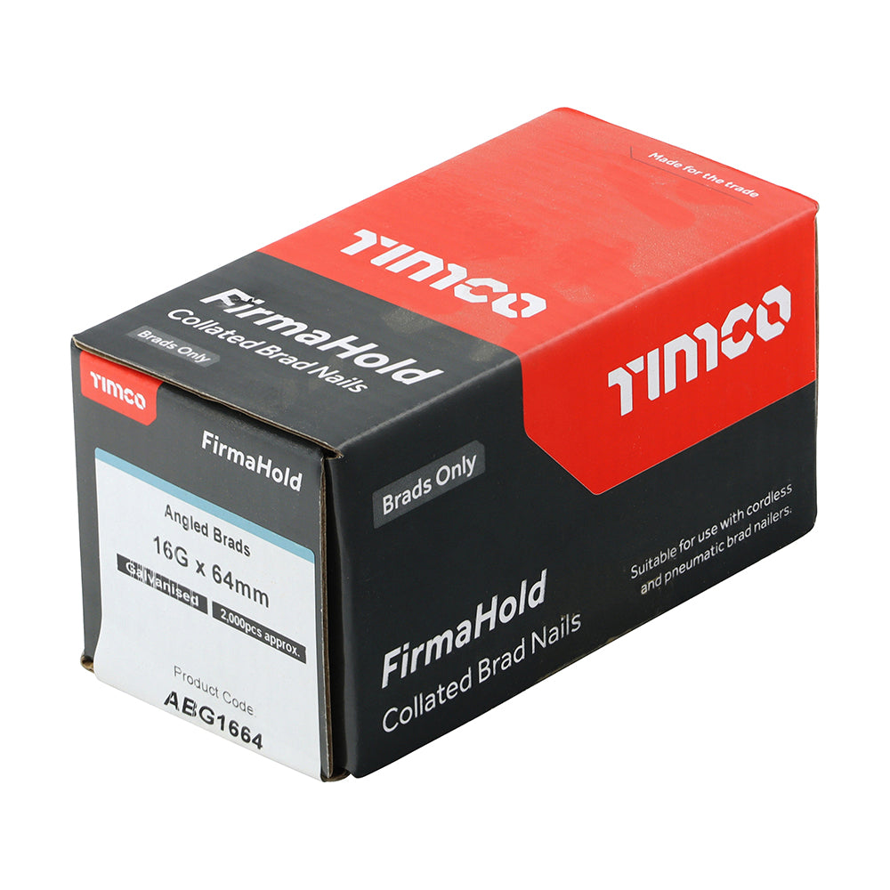 TIMCO FirmaHold Collated 16 Gauge Angled Galvanised Brad Nails - 16g x 64 - Image