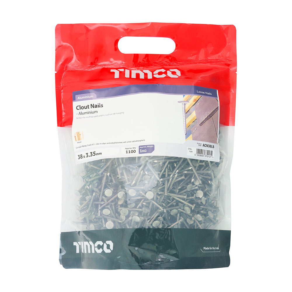 TIMCO Clout Nails Aluminium - 38 x 3.35 - Image