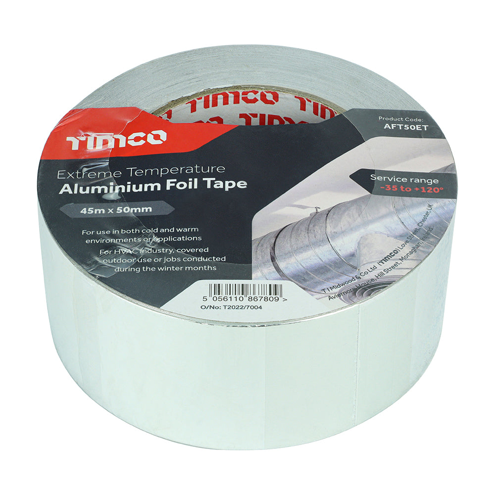 TIMCO Aluminium Foil Tape Extreme Temperature - 45m x 50mm - Image