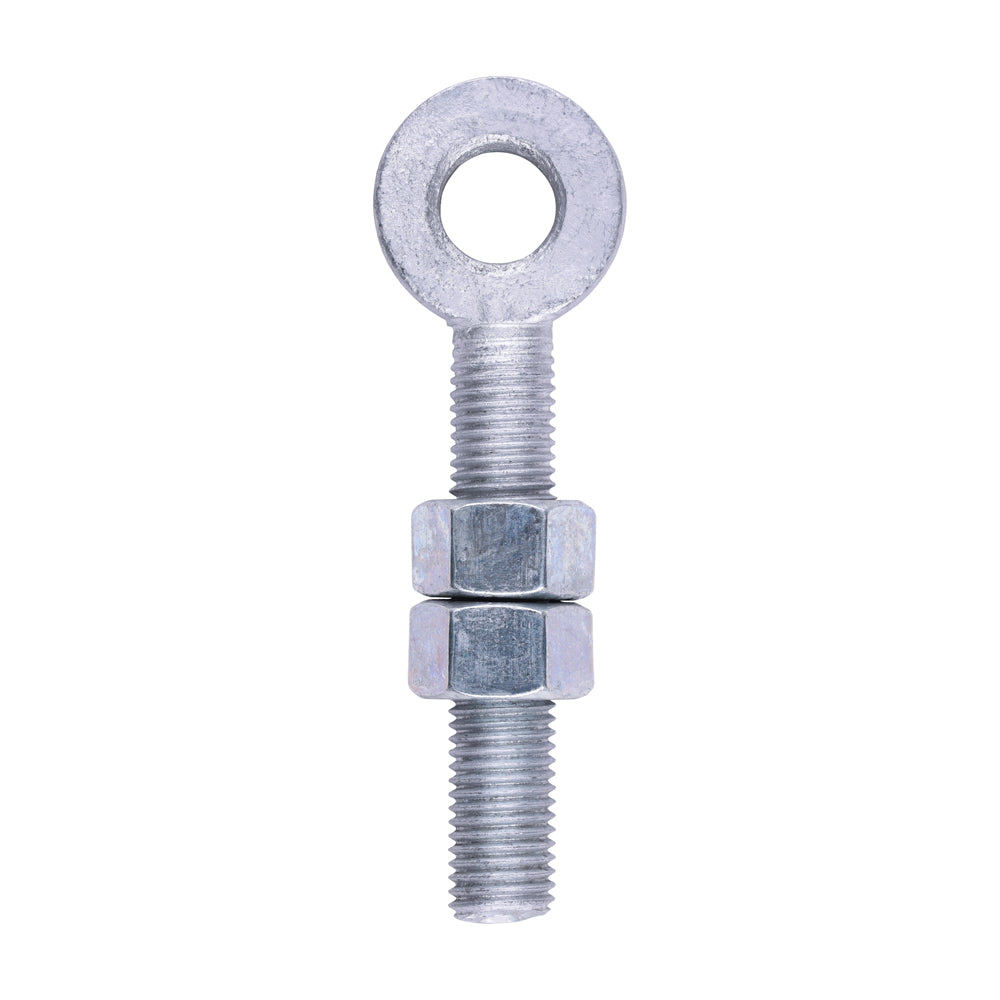 TIMCO Adjustable Gate Hinge Eye with Nuts Hot Dipped Galvanised - M16 x 100 - Image