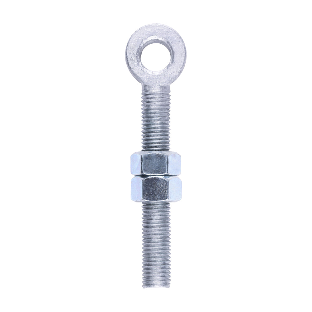 TIMCO Adjustable Gate Hinge Eye with Nuts Hot Dipped Galvanised - M19 x 150 - Image