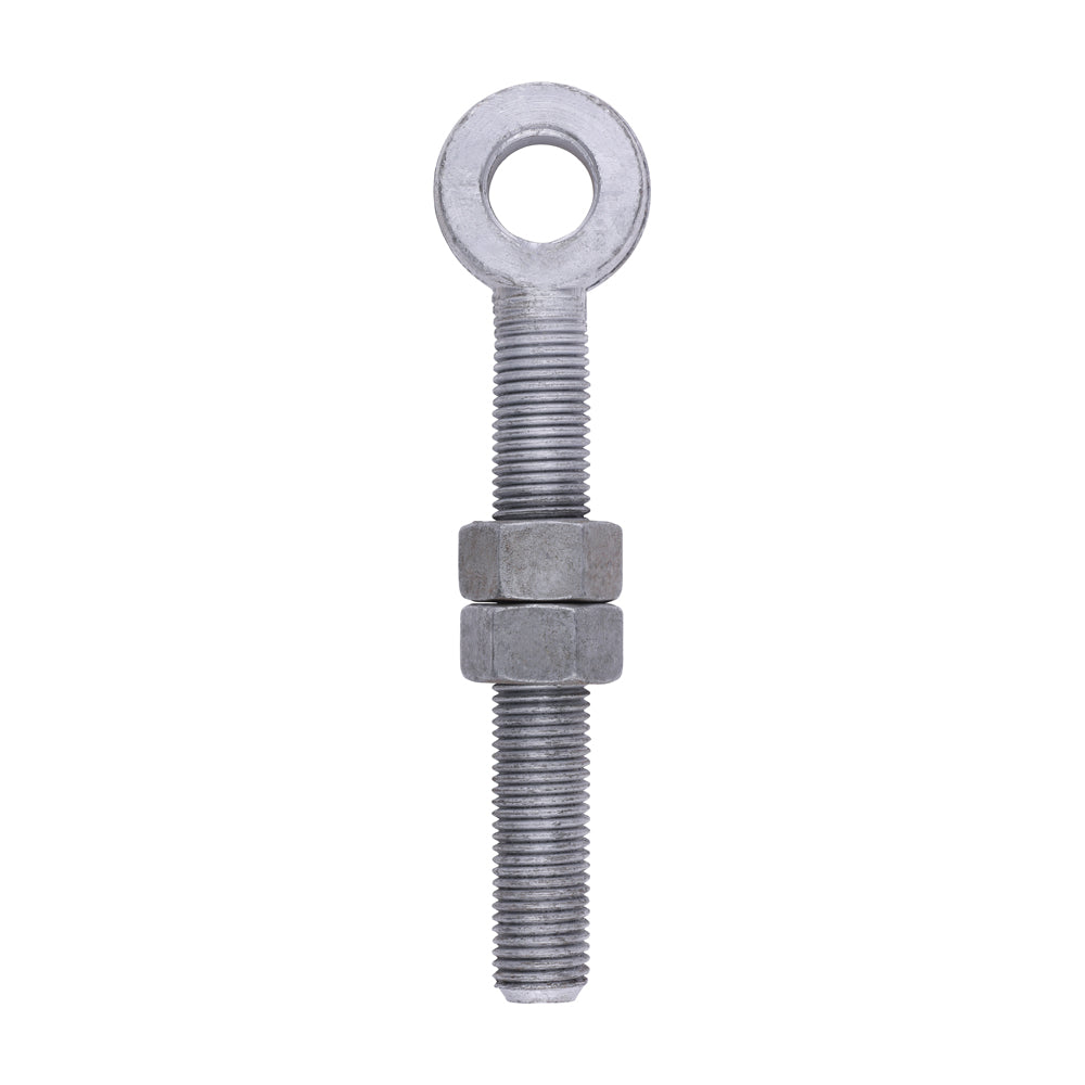 TIMCO Adjustable Gate Hinge Eye with Nuts Hot Dipped Galvanised - M22 x 150 - Image