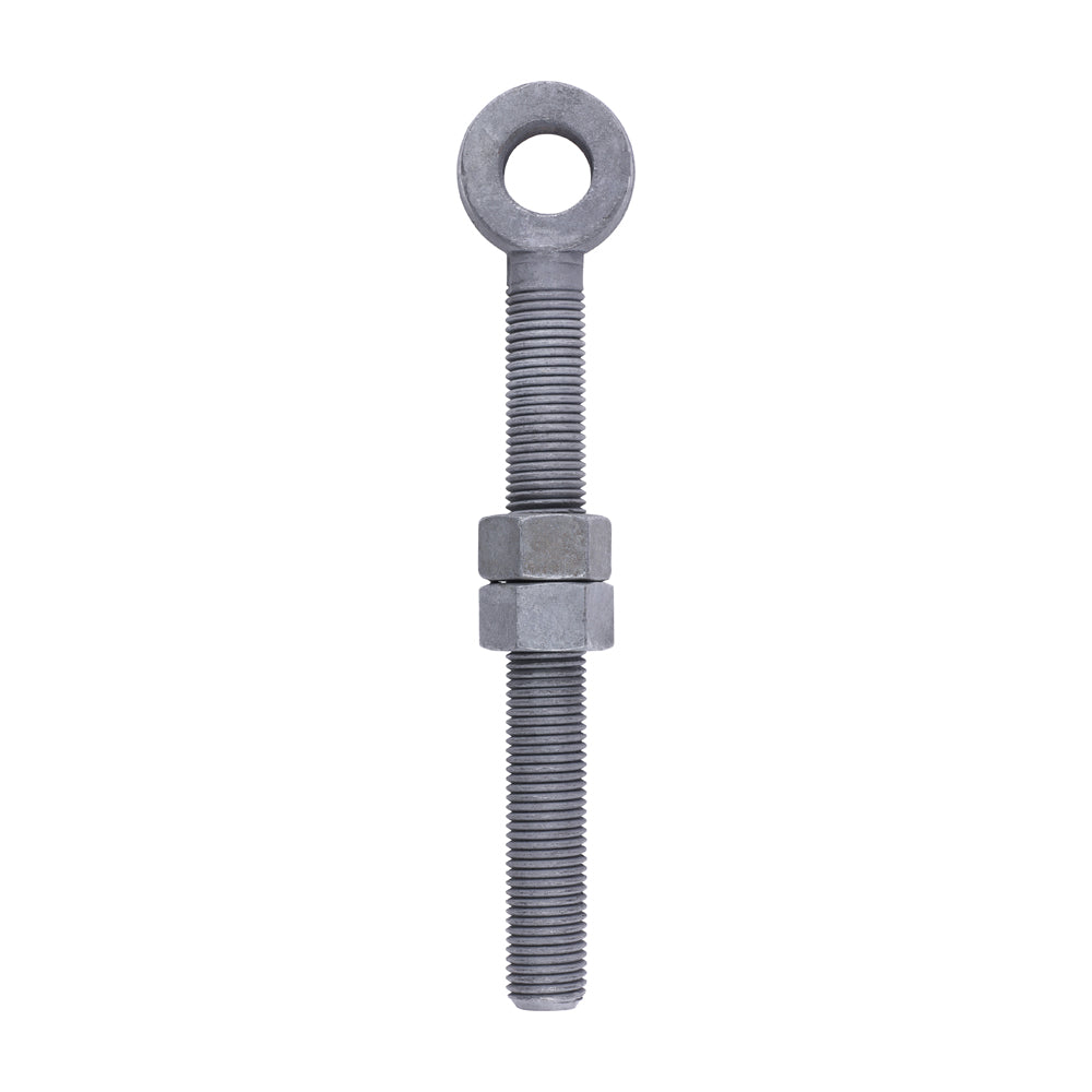 TIMCO Adjustable Gate Hinge Eye with Nuts Hot Dipped Galvanised - M22 x 200 - Image
