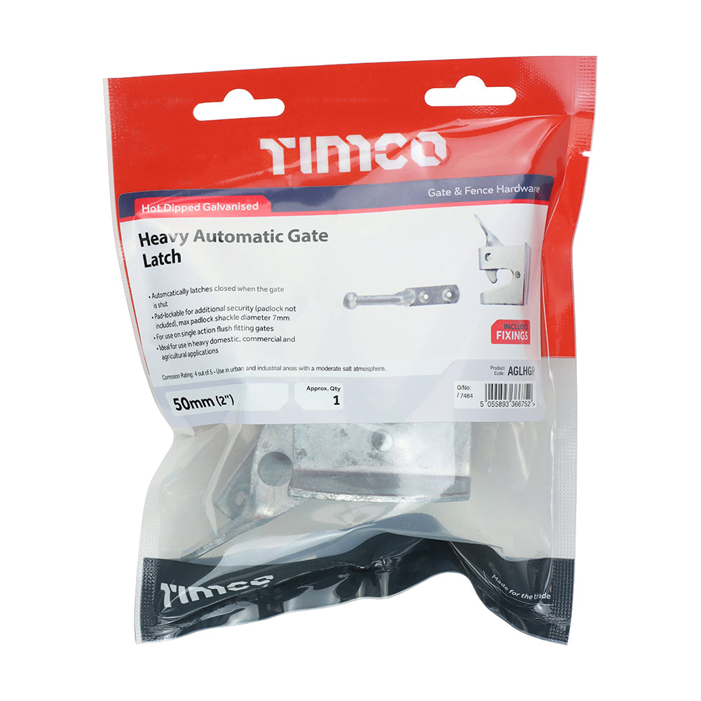 TIMCO Automatic Gate Latch Heavy Duty Hot Dipped Galvanised - 2" - Image