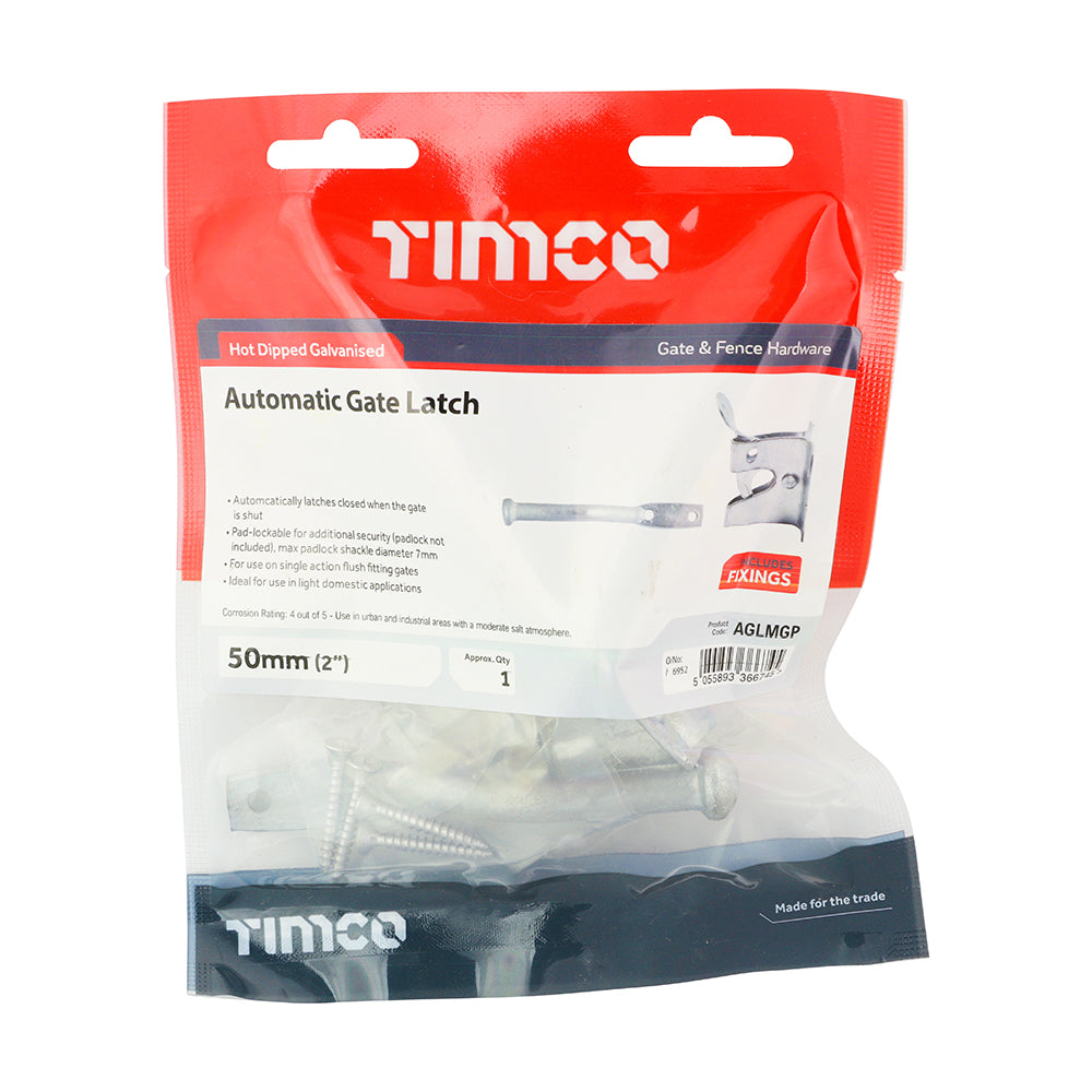 TIMCO Automatic Gate Latch Hot Dipped Galvanised - 2" - Image