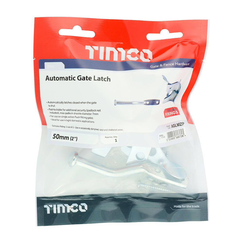 TIMCO Automatic Gate Latch Zinc - 2" - Image