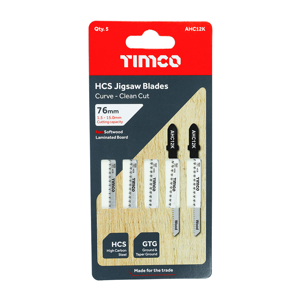 TIMCO Jigsaw Blades Wood Cutting HCS Blades - T101AO - Image