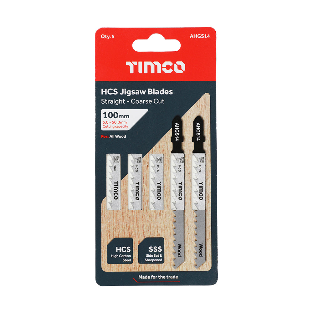 TIMCO Jigsaw Blades Wood Cutting HCS Blades - T144D - Image