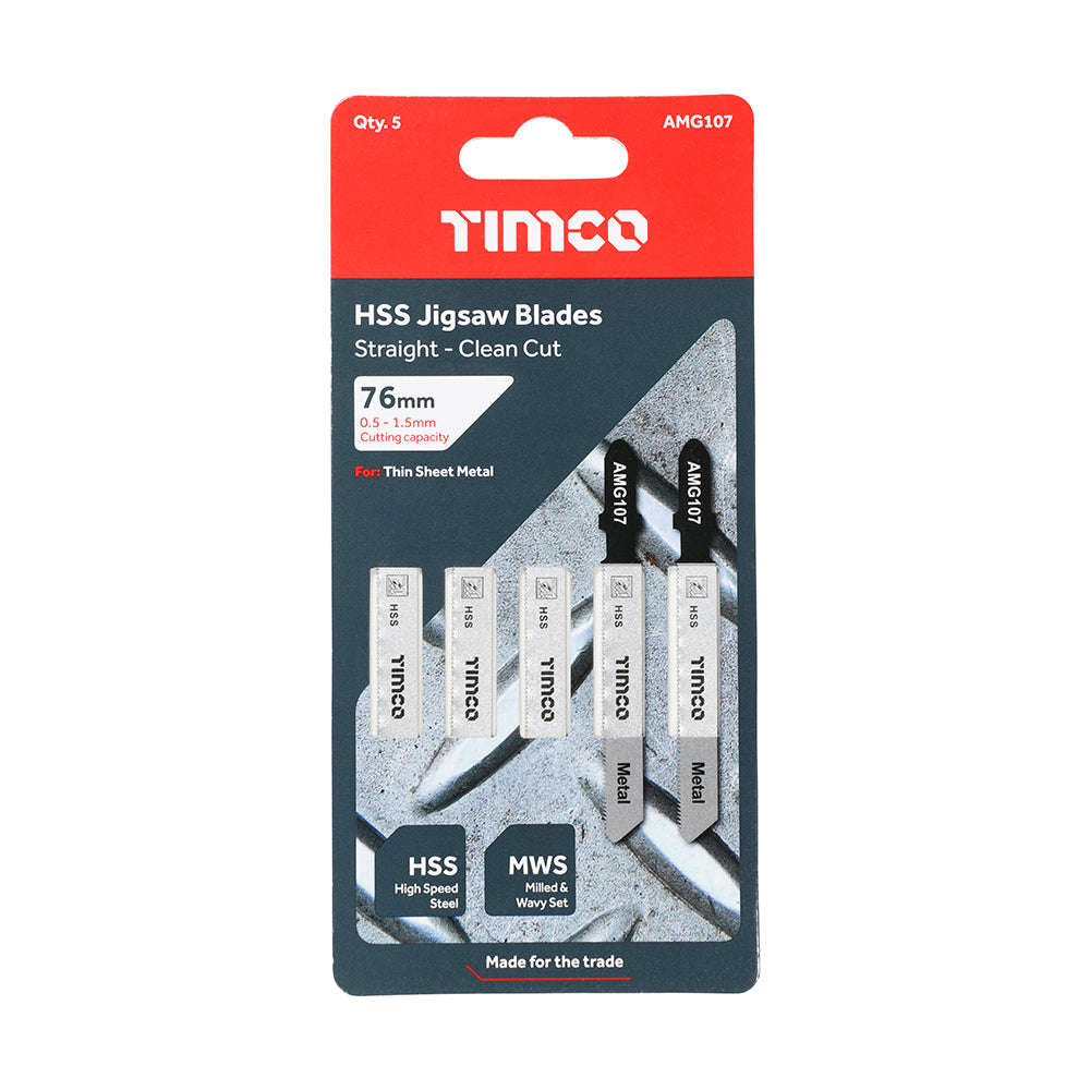 TIMCO Jigsaw Blades Metal Cutting HSS Blades - T118G - Image