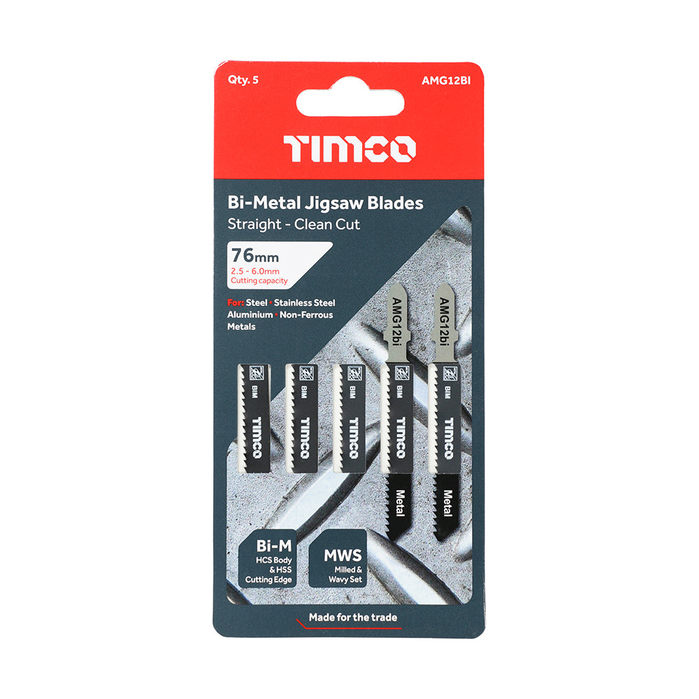 TIMCO Jigsaw Blades Metal Cutting Bi-Metal Blades - T118BF - Image