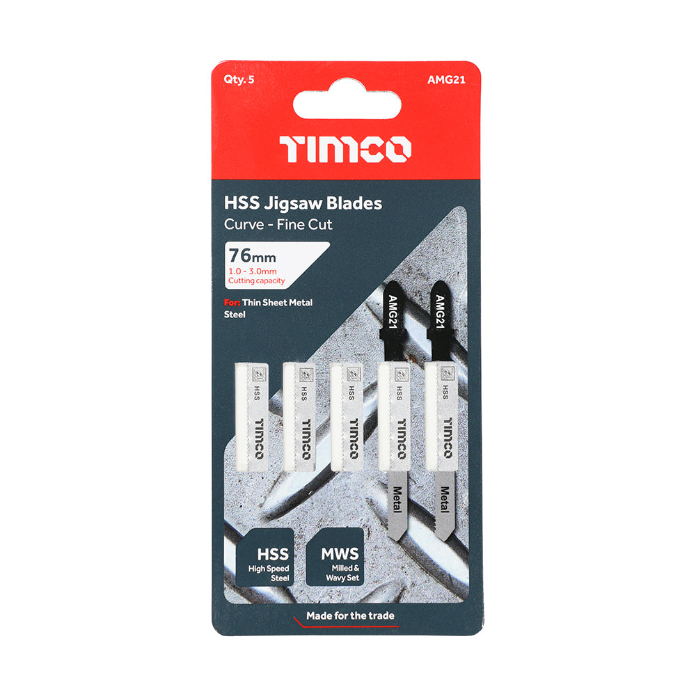 TIMCO Jigsaw Blades Metal Cutting HSS Blades - T218A - Image