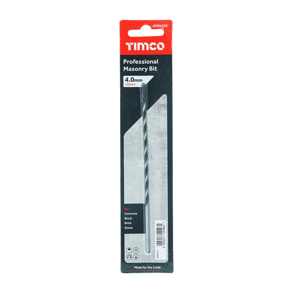 TIMCO Masonry Drill Bits - 4.0 x 150 - Image