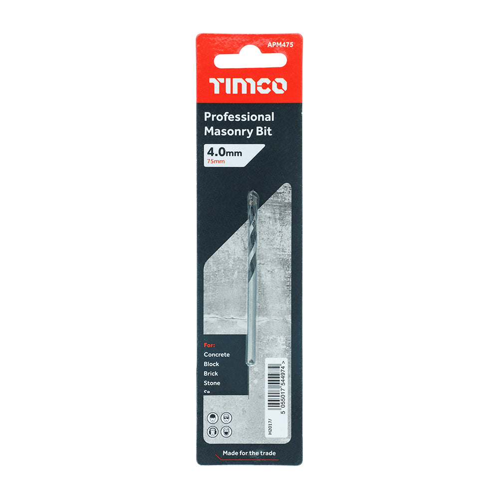 TIMCO Masonry Drill Bits - 4.0 x 75 - Image