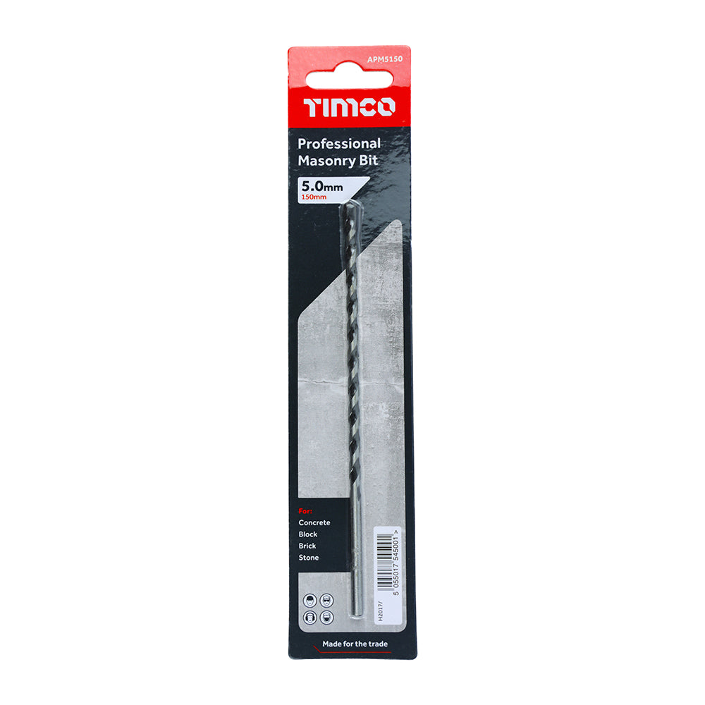 TIMCO Masonry Drill Bits - 5.0 x 150 - Image