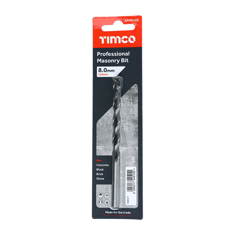 TIMCO Masonry Drill Bits - 8.0 x 120 - Image